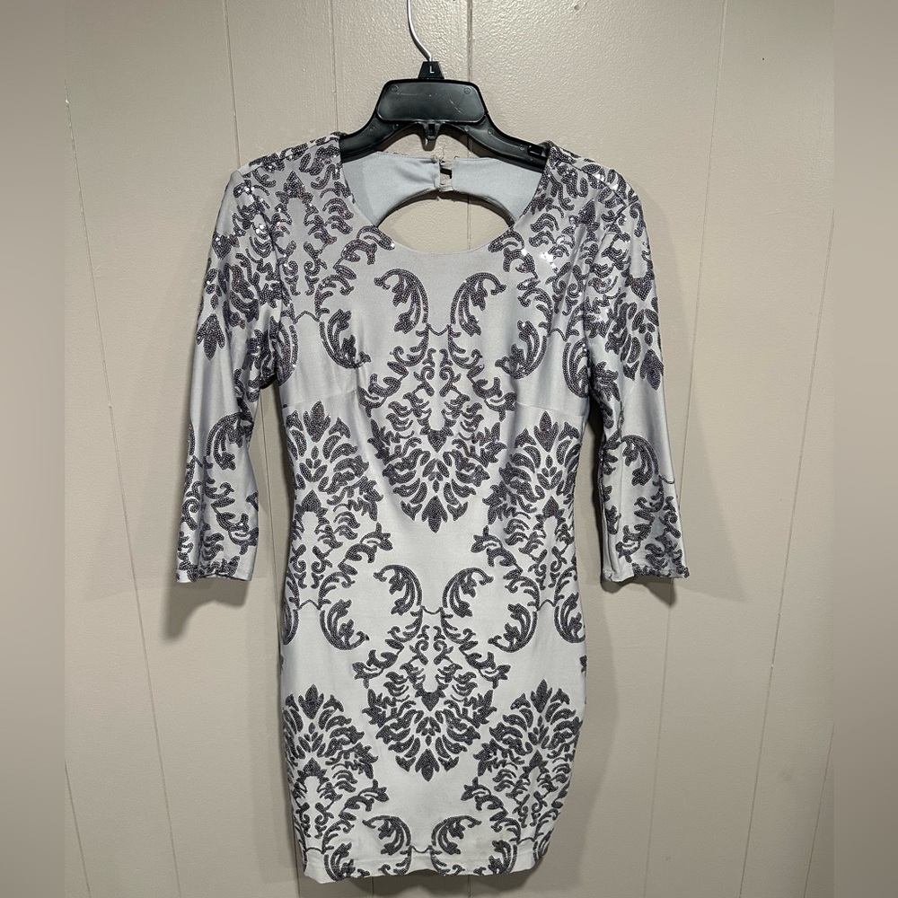 Long sleeve grey/purple dress.  Size 9/10
